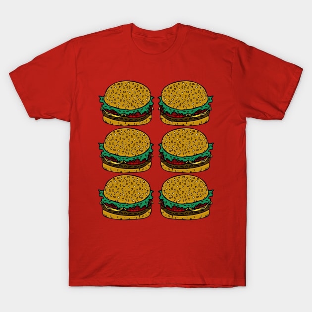 Six Cheeseburgers T-Shirt by RockettGraph1cs